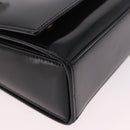 CELINE Hand Bag Patent leather Black Gold Auth 190425A-15