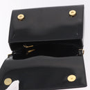 CELINE Hand Bag Patent leather Black Gold Auth 190425A-18