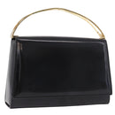 CELINE Hand Bag Patent leather Black Gold Auth 190425A-1