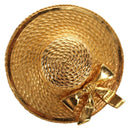 CHANEL Brooch metal Gold CC Auth 190426M-1
