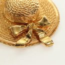 CHANEL Brooch metal Gold CC Auth 190426M-8