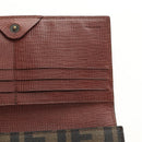 FENDI Zucca Canvas Long Wallet Black Brown Auth 190427V-9