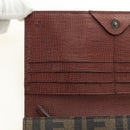 FENDI Zucca Canvas Long Wallet Black Brown Auth 190427V-10