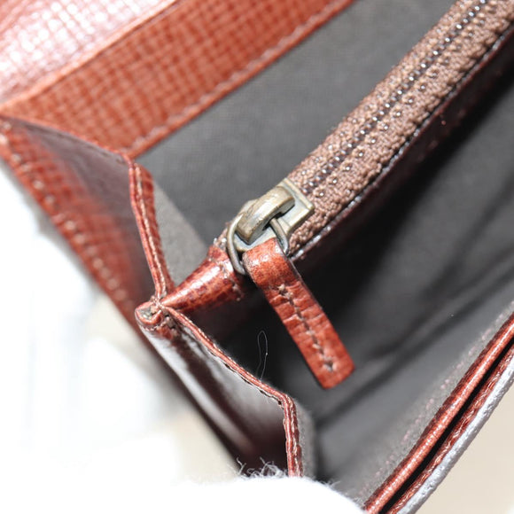 FENDI Zucca Canvas Long Wallet Black Brown Auth 190427V