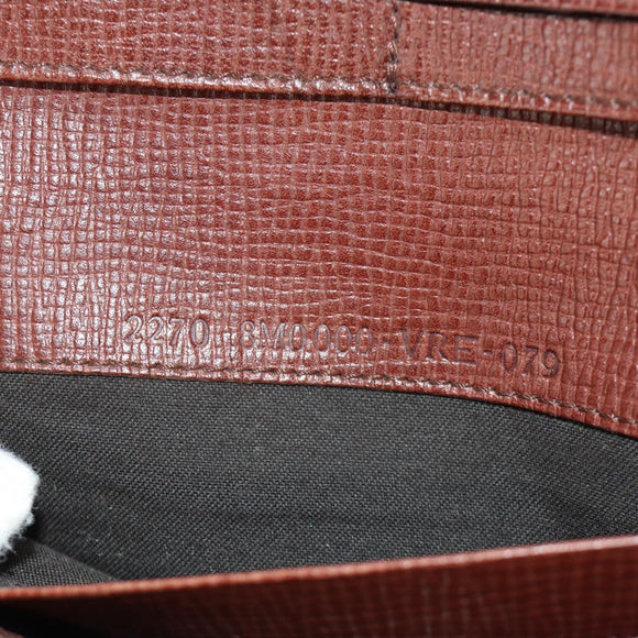 FENDI Zucca Canvas Long Wallet Black Brown Auth 190427V