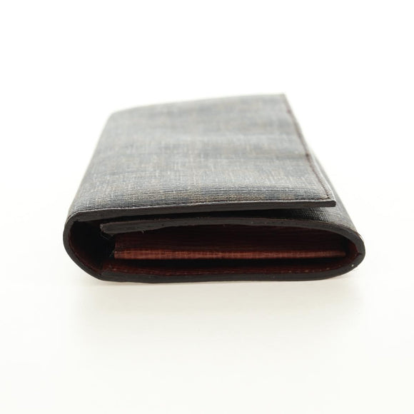 FENDI Zucca Canvas Long Wallet Black Brown Auth 190427V