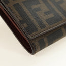 FENDI Zucca Canvas Long Wallet Black Brown Auth 190427V-7