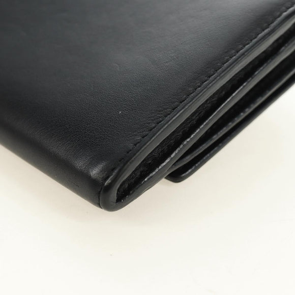 SAINT LAURENT Y Line Long Wallet Leather Black Gold 314995 Auth 190428A