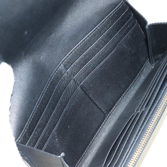 SAINT LAURENT Y Line Long Wallet Leather Black Gold 314995 Auth 190428A
