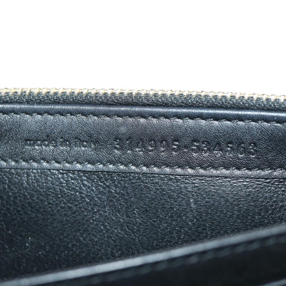 SAINT LAURENT Y Line Long Wallet Leather Black Gold 314995 Auth 190428A