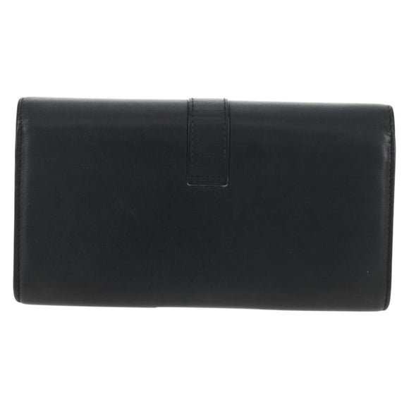 SAINT LAURENT Y Line Long Wallet Leather Black Gold 314995 Auth 190428A