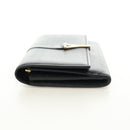 SAINT LAURENT Y Line Long Wallet Leather Black Gold 314995 Auth 190428A-3