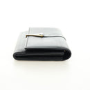 SAINT LAURENT Y Line Long Wallet Leather Black Gold 314995 Auth 190428A-4
