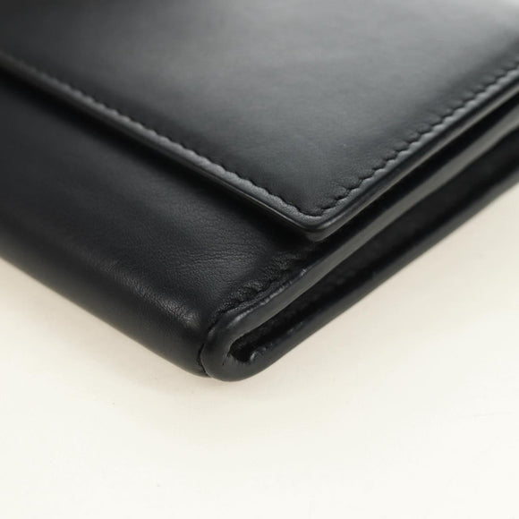 SAINT LAURENT Y Line Long Wallet Leather Black Gold 314995 Auth 190428A