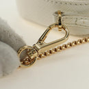 PRADA Chain Shoulder Mini Bag Safiano leather White Gold Auth 190429M-17