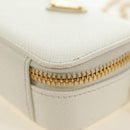 PRADA Chain Shoulder Mini Bag Safiano leather White Gold Auth 190429M-19