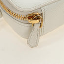 PRADA Chain Shoulder Mini Bag Safiano leather White Gold Auth 190429M-24