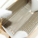 PRADA Chain Shoulder Mini Bag Safiano leather White Gold Auth 190429M-9