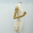 PRADA Chain Shoulder Mini Bag Safiano leather White Gold Auth 190429M-28