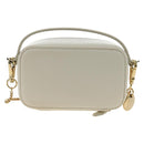 PRADA Chain Shoulder Mini Bag Safiano leather White Gold Auth 190429M-2