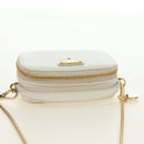 PRADA Chain Shoulder Mini Bag Safiano leather White Gold Auth 190429M-6