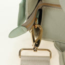 PRADA Hand Bag Rattan 2way Green Gold Auth 190430SAM-12