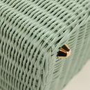 PRADA Hand Bag Rattan 2way Green Gold Auth 190430SAM-16