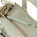 PRADA Hand Bag Rattan 2way Green Gold Auth 190430SAM-22