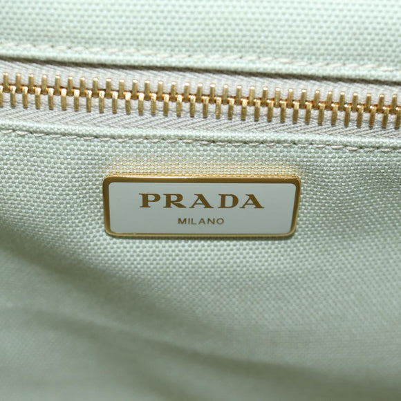 PRADA Hand Bag Rattan 2way Green Gold Auth 190430SAM