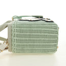 PRADA Hand Bag Rattan 2way Green Gold Auth 190430SAM-4