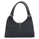 GUCCI GG Canvas Jackie Hand Bag Black Silver 002 1067 Auth 190433A-2