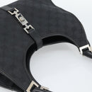 GUCCI GG Canvas Jackie Hand Bag Black Silver 002 1067 Auth 190433A-6