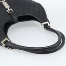 GUCCI GG Canvas Jackie Hand Bag Black Silver 002 1067 Auth 190433A-7