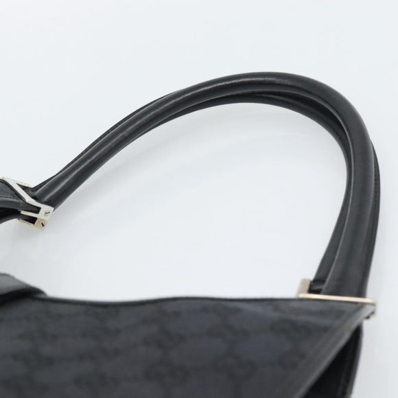 GUCCI GG Canvas Jackie Hand Bag Black Silver 002 1067 Auth 190433A