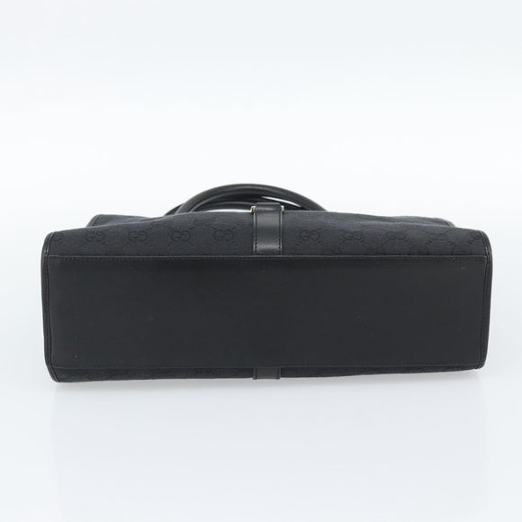 GUCCI GG Canvas Jackie Hand Bag Black Silver 002 1067 Auth 190433A
