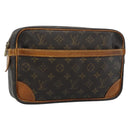 LOUIS VUITTON Monogram Compiegne 28 Clutch Bag M51845 LV Auth 190436-1