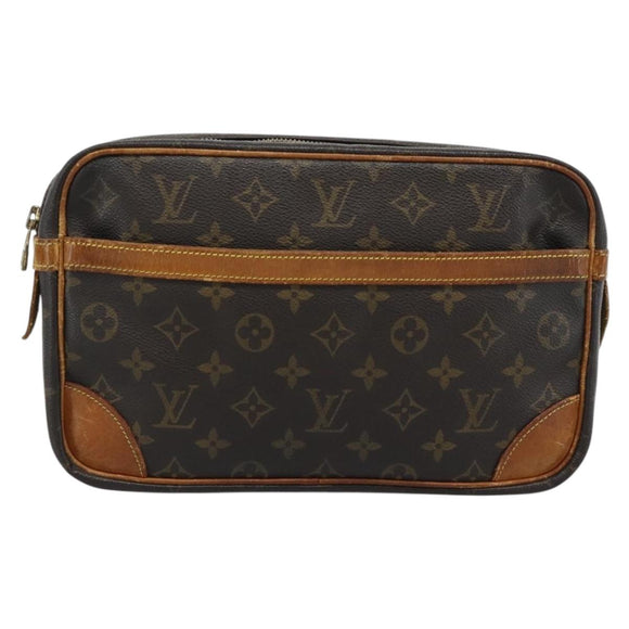 LOUIS VUITTON Monogram Compiegne 28 Clutch Bag M51845 LV Auth 190436