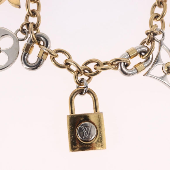 LOUIS VUITTON Chain LV Padlock Bag Charm metal Gold Tone M00538 LV Auth 190446M