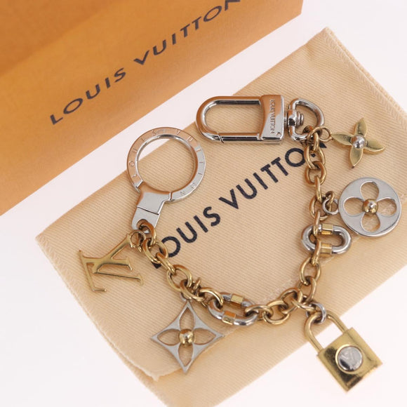 LOUIS VUITTON Chain LV Padlock Bag Charm metal Gold Tone M00538 LV Auth 190446M