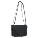 BOTTEGA VENETA Chain Shoulder Bag Leather 2way Black Gold Auth 190448V-1