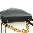 BOTTEGA VENETA Chain Shoulder Bag Leather 2way Black Gold Auth 190448V-6
