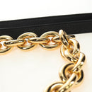 BOTTEGA VENETA Chain Shoulder Bag Leather 2way Black Gold Auth 190448V-8