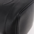 CHANEL Vanity Hand Bag Caviar Skin Black Gold CC Auth 190449V-14