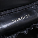 CHANEL Vanity Hand Bag Caviar Skin Black Gold CC Auth 190449V-19