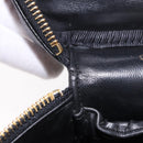 CHANEL Vanity Hand Bag Caviar Skin Black Gold CC Auth 190449V-9