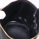 CHANEL Vanity Hand Bag Caviar Skin Black Gold CC Auth 190449V-22