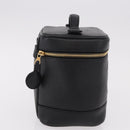CHANEL Vanity Hand Bag Caviar Skin Black Gold CC Auth 190449V-4
