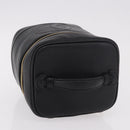 CHANEL Vanity Hand Bag Caviar Skin Black Gold CC Auth 190449V-6