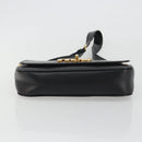 Miu Miu Shoulder Bag Leather Black Gold Auth 190450M-10