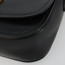 Miu Miu Shoulder Bag Leather Black Gold Auth 190450M-11